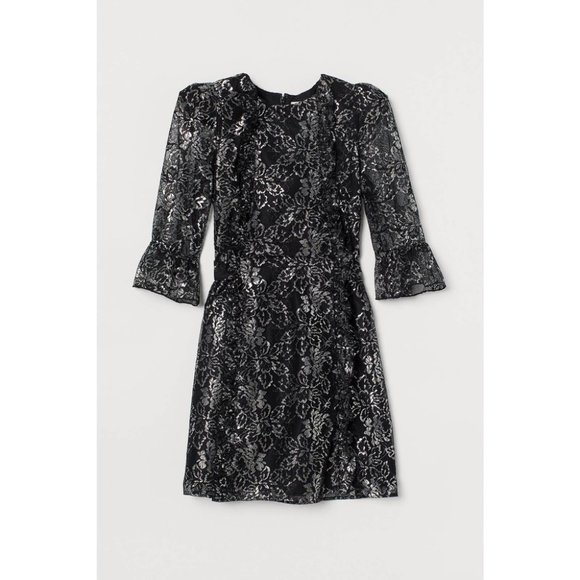 The Vampires Wife x HM Silver Lace Dress Small - Picture 2 of 6
